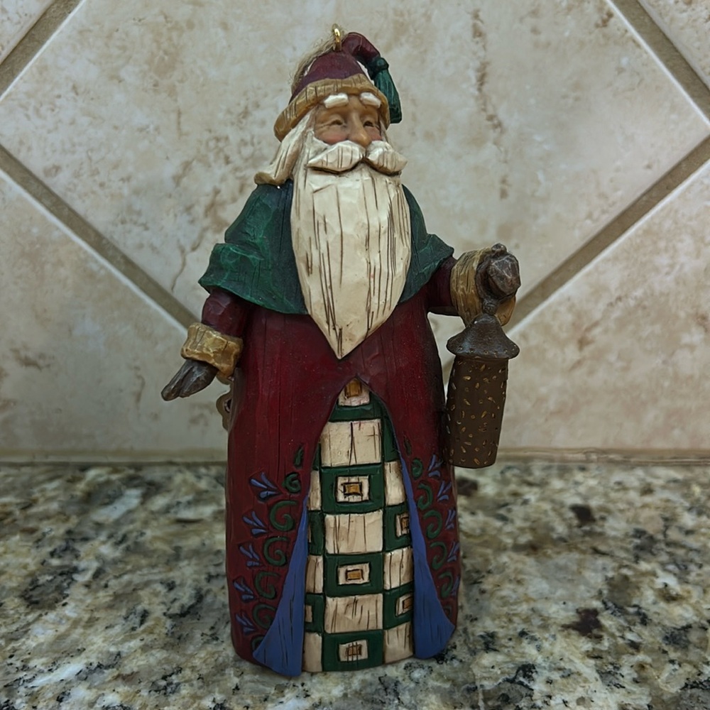 Jim Shore Heartwood Creek Santa with Lantern Ornament 2002